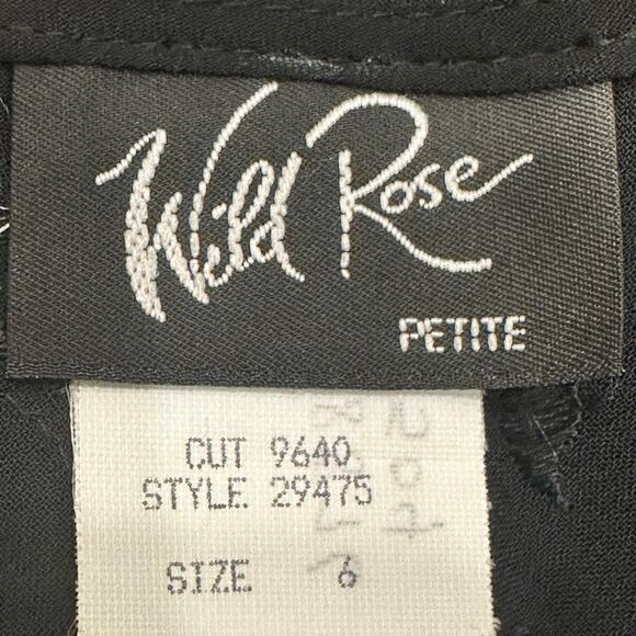 Wild Rose Vintage Y2K Black Sheer Leaf Embroidery Witchy Whimsigoth Mini Dress - Picture 5 of 6